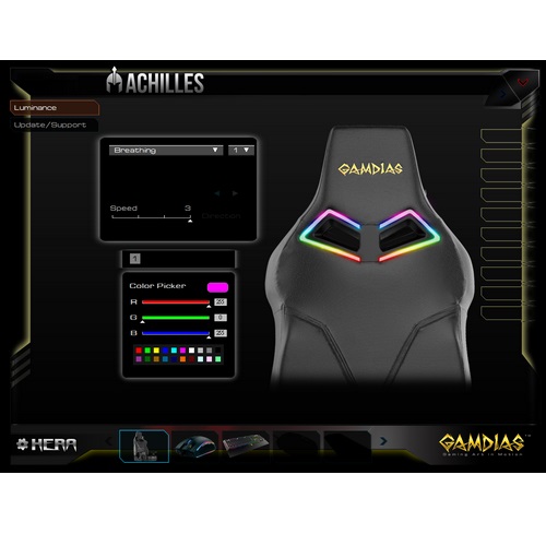 GAMDIAS SEDIE GAMING ACHILLES P1 NERA / ROSSA RGB 4D COMFORT - immagine 7
