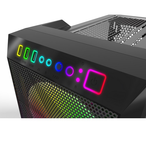 GAMDIAS CASE APOLLOM1 MID TOWER 2 RGB FAN VETRO TEMPERATO - immagine 3
